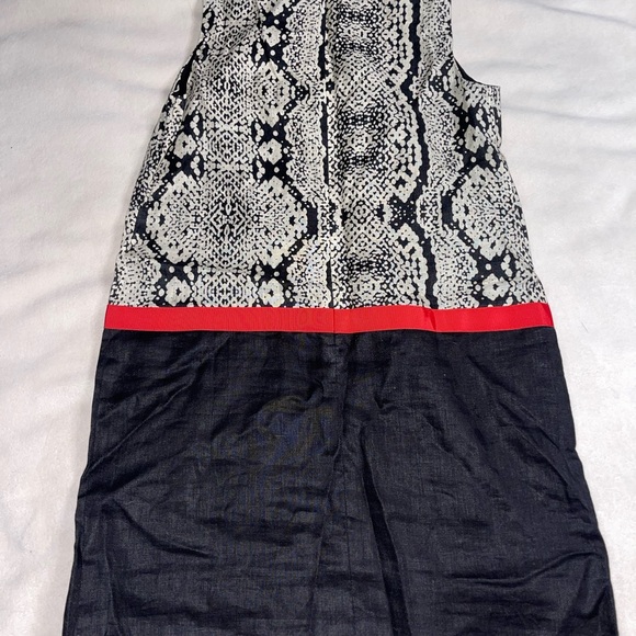 LOFT Snakeskin Print Midi Dress with Red‎ Accent - Picture 5 of 5